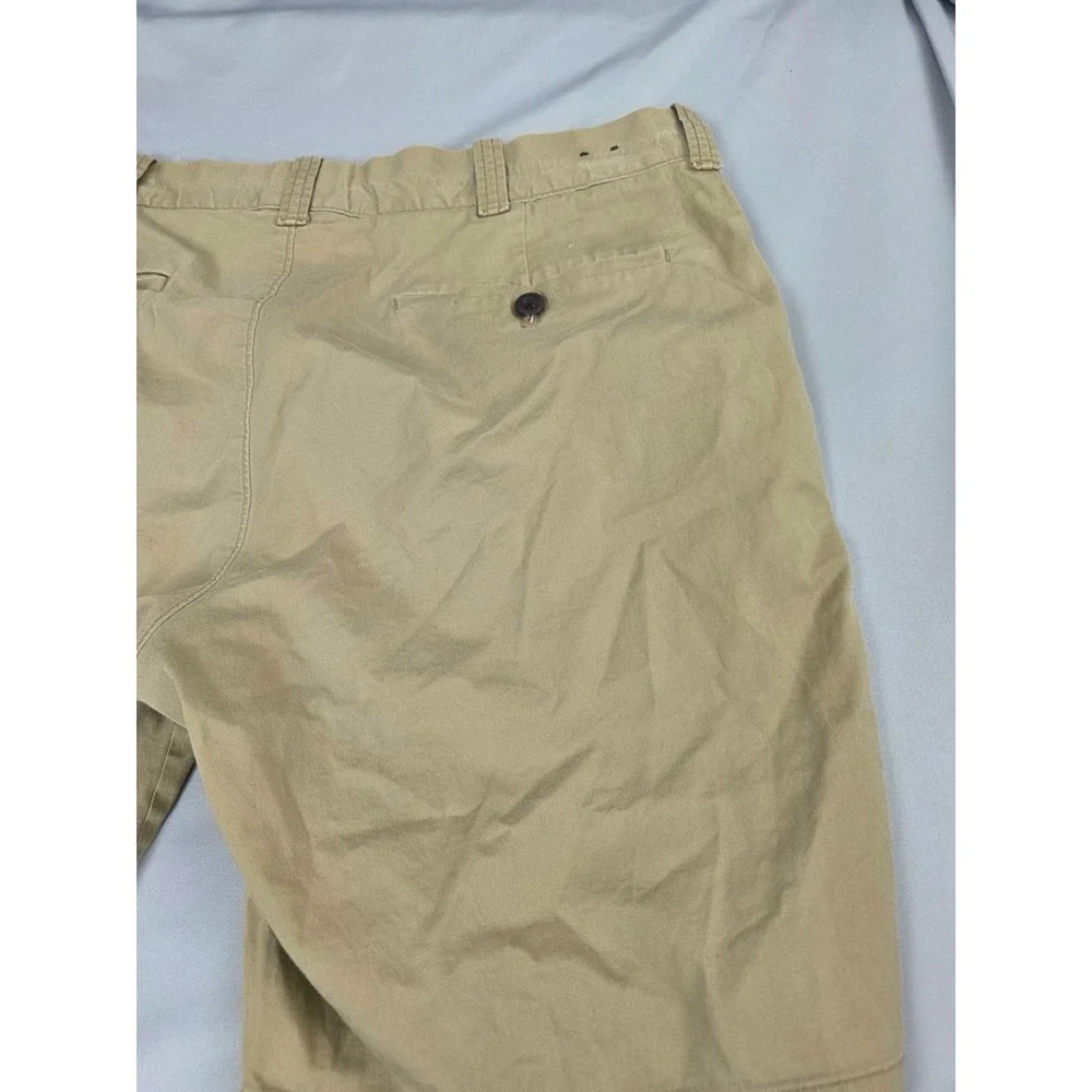 J.Crew Stretch Chino Shorts Mens 33 Khaki Tan 9 Inch Inseam Cotton Blend